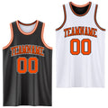 Custom Basketball Jersey - Reversible Black Orange-White Double Side Sublimation Set