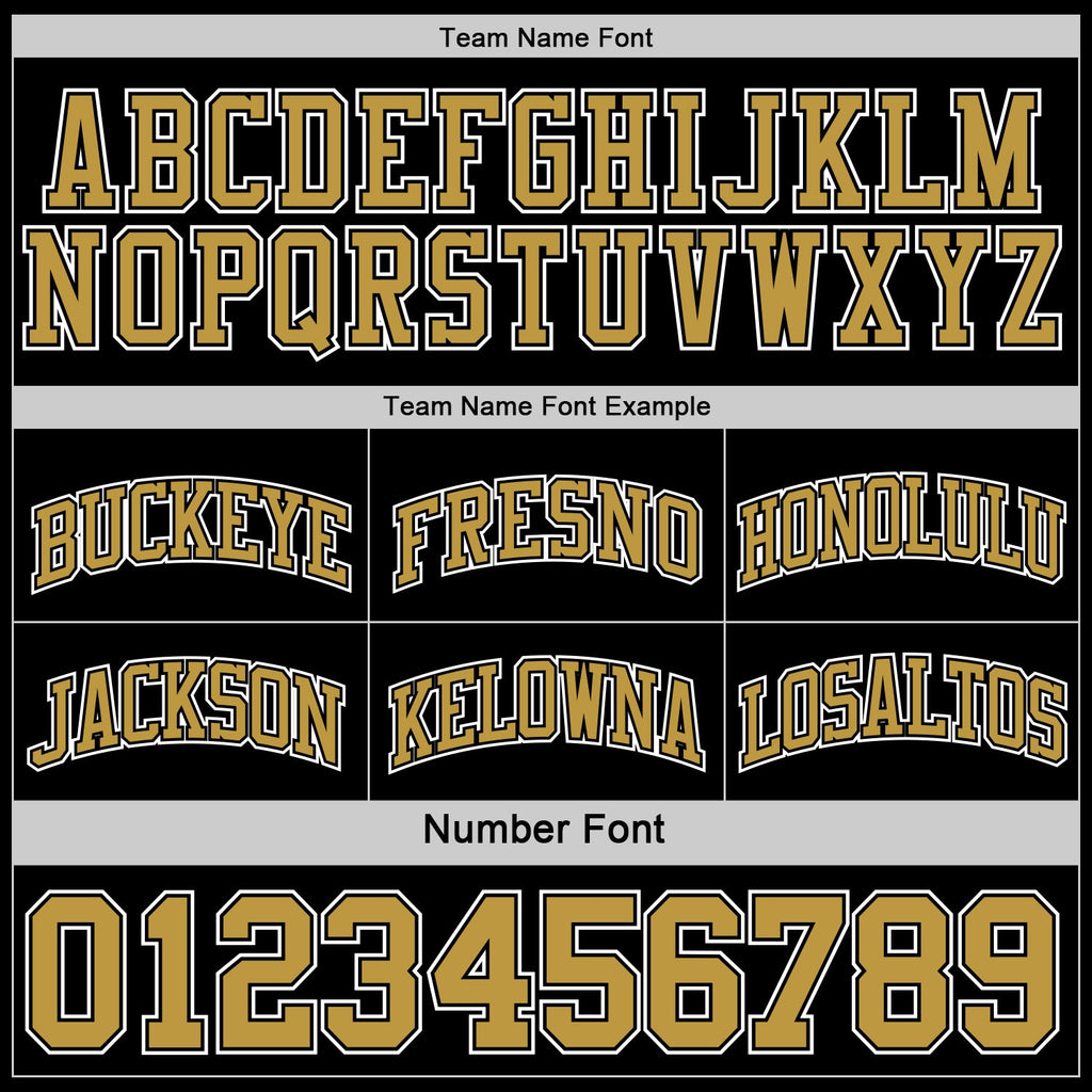 Custom Basketball Jersey - Reversible Black Old Gold-White Double Side Sublimation Set