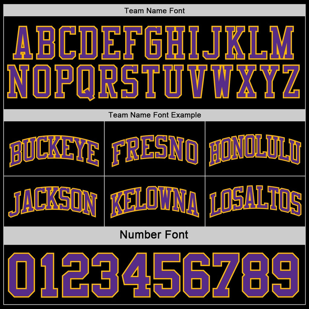 Custom Basketball Jersey - Reversible Black Purple-Gold Double Side Sublimation Set