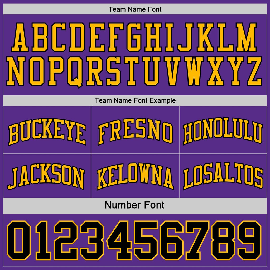 Custom Basketball Jersey - Reversible Black Purple-Gold Double Side Sublimation Set