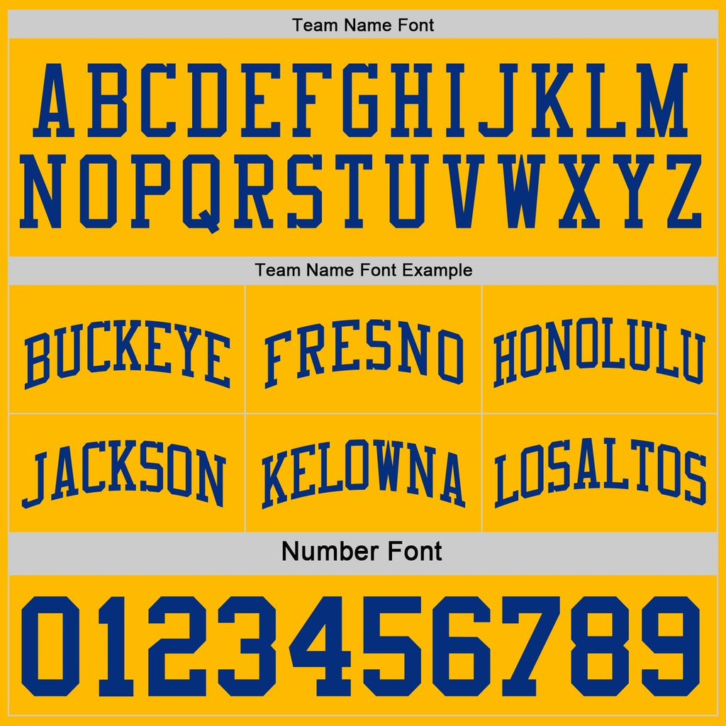 Custom Basketball Jersey - Royal Gold-White Reversible Double Side Sublimation Set