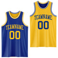 Custom Basketball Jersey - Royal Gold-White Reversible Double Side Sublimation Set