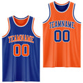 Custom Basketball Jersey - Royal Orange-White Reversible Double Side Sublimation Set