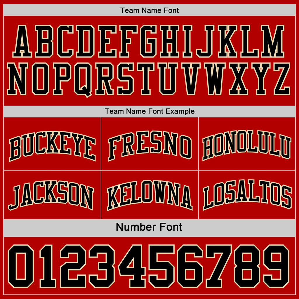 Custom Basketball Jersey - Red Black-Cream Reversible Double Side Sublimation Set