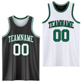 Custom Basketball Jersey - Reversible Black White-Kelly Green Double Side Sublimation Set