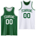 Custom Basketball Jersey - Reversible Kelly Green White Double Side Sublimation Set