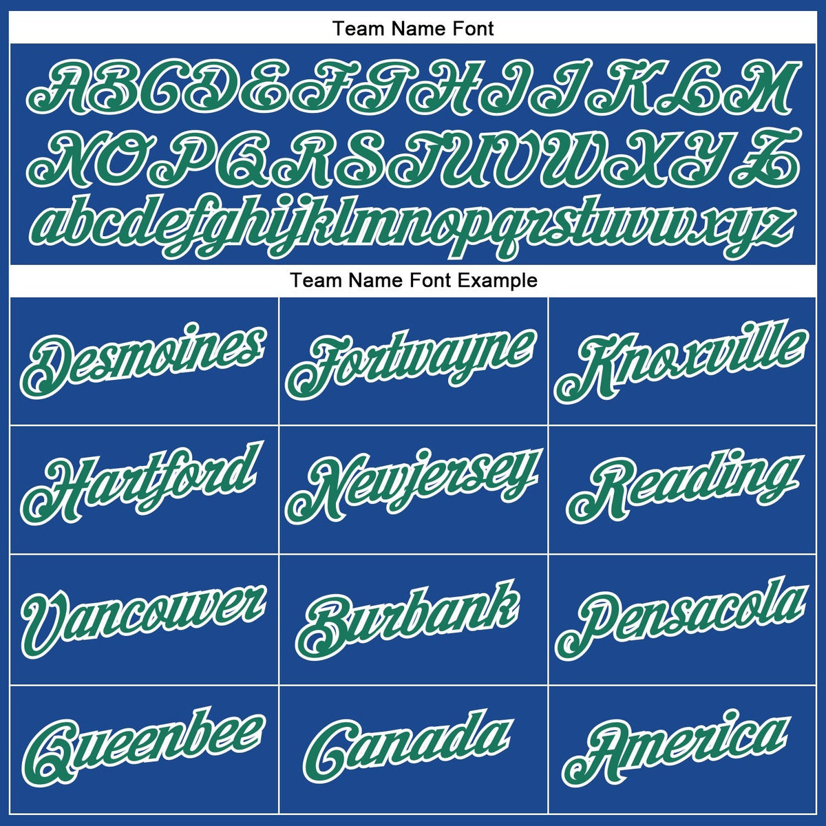 Custom Baseball Jersey - Royal Kelly Green-White