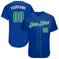 Custom Baseball Jersey - Royal Kelly Green-White