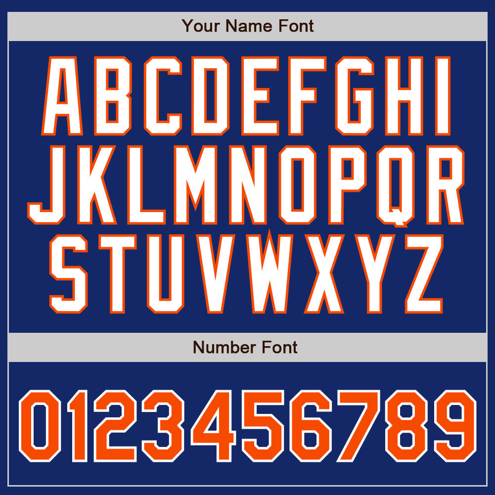 Custom Baseball Jersey - Royal Orange Pinstripe Orange-White