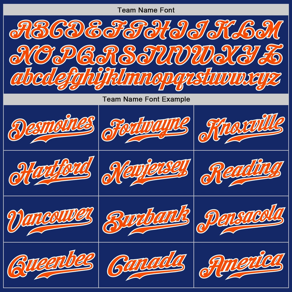 Custom Baseball Jersey - Royal Orange Pinstripe Orange-White