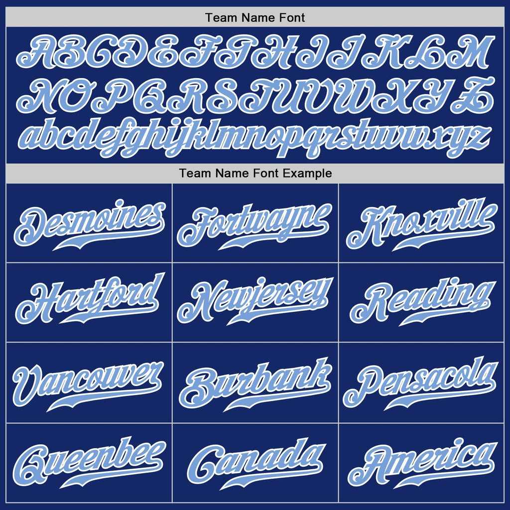 Custom Baseball Jersey - Royal Light Blue Pinstripe Light Blue-White