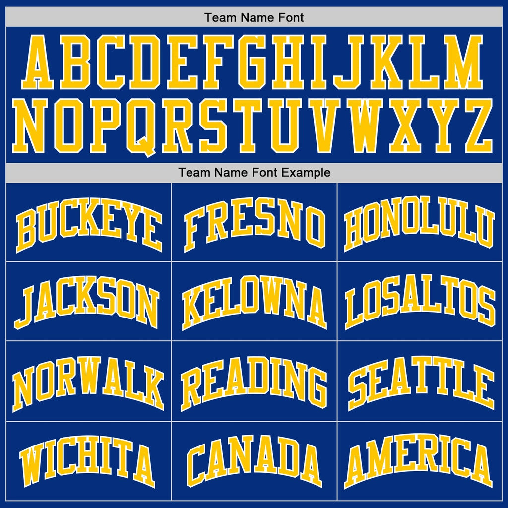 Custom Basketball Jersey - Royal Gold-White Throwback - Style Royal0347