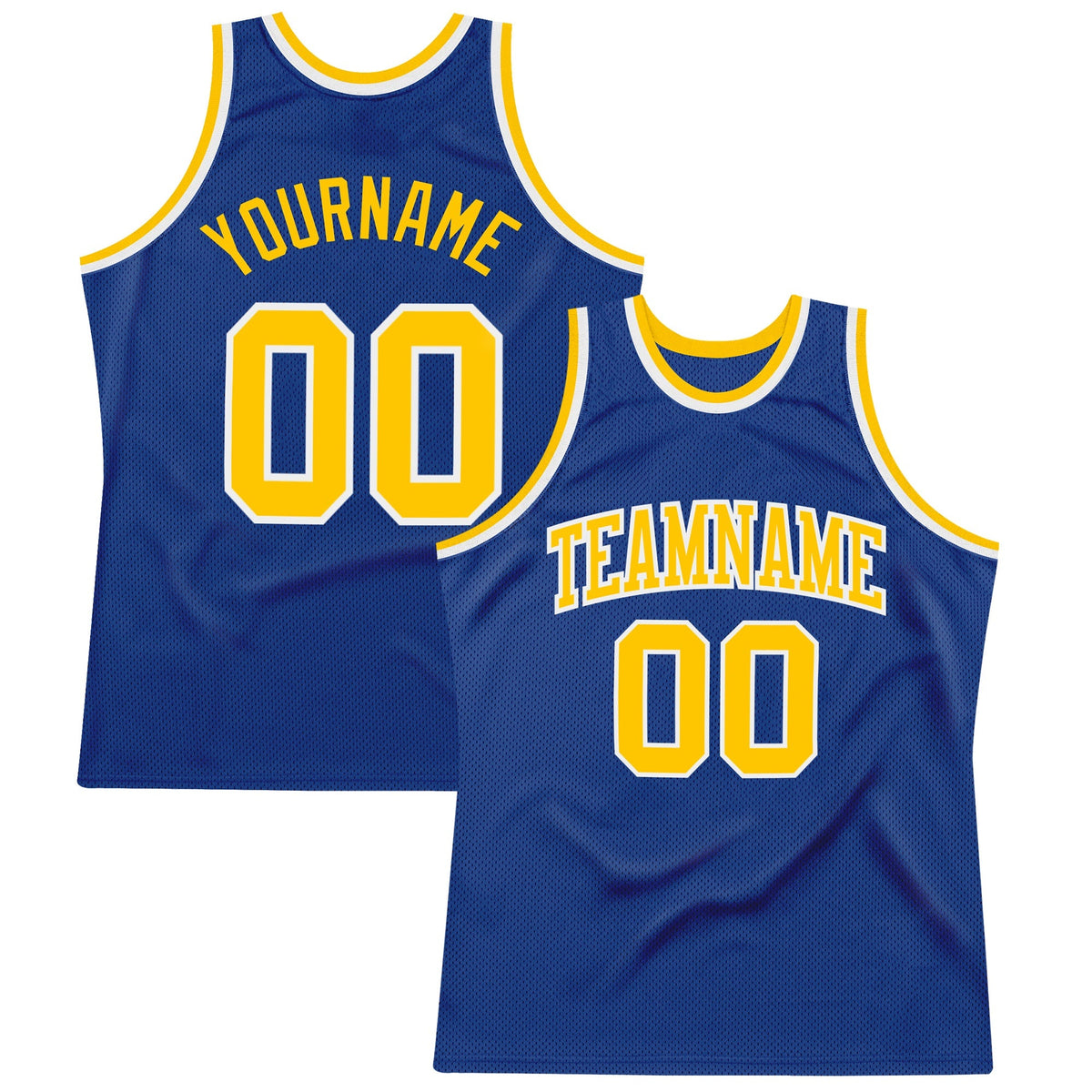 Custom Basketball Jersey - Royal Gold-White Throwback - Style Royal0347