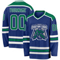 Custom Hockey Jersey - Royal Kelly Green-White