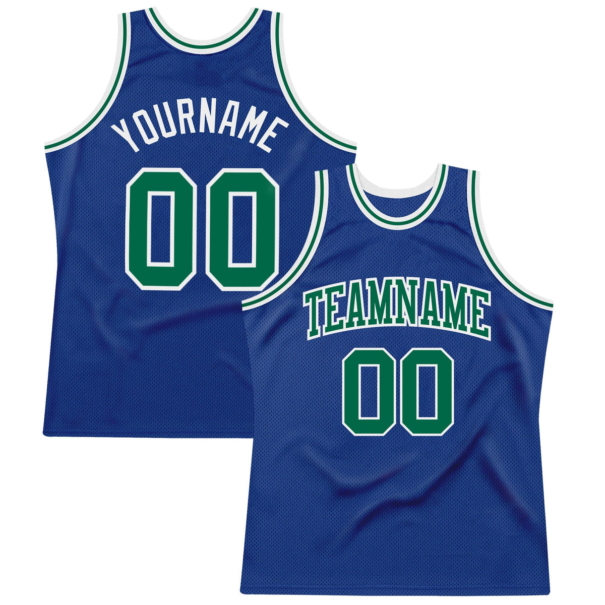 Custom Basketball Jersey - Royal Kelly Green-White Throwback