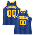 Custom Basketball Jersey - Royal White Pinstripe Gold-White