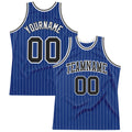Custom Basketball Jersey - Royal White Pinstripe Black-White