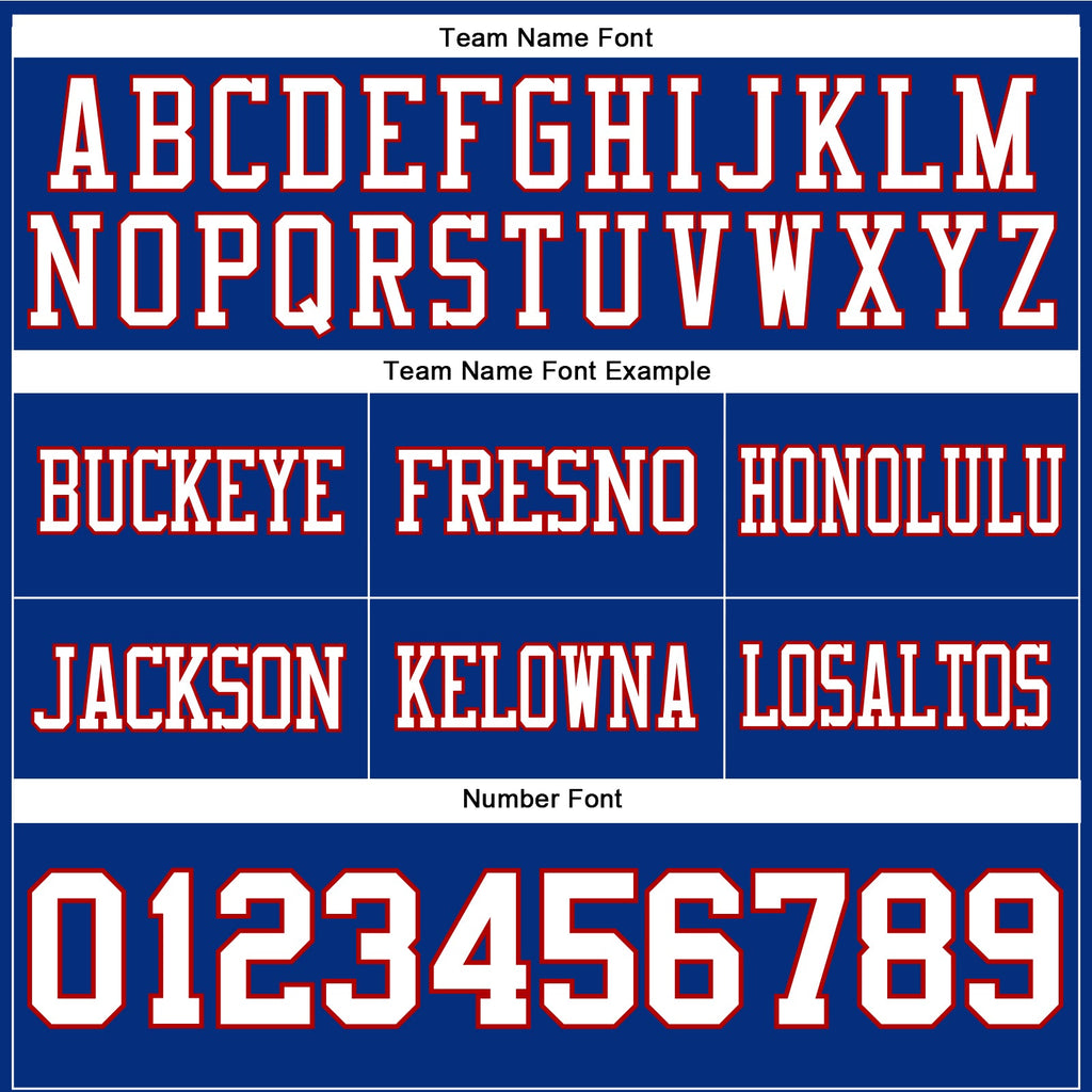 Custom Football Jersey - Royal White-Red
