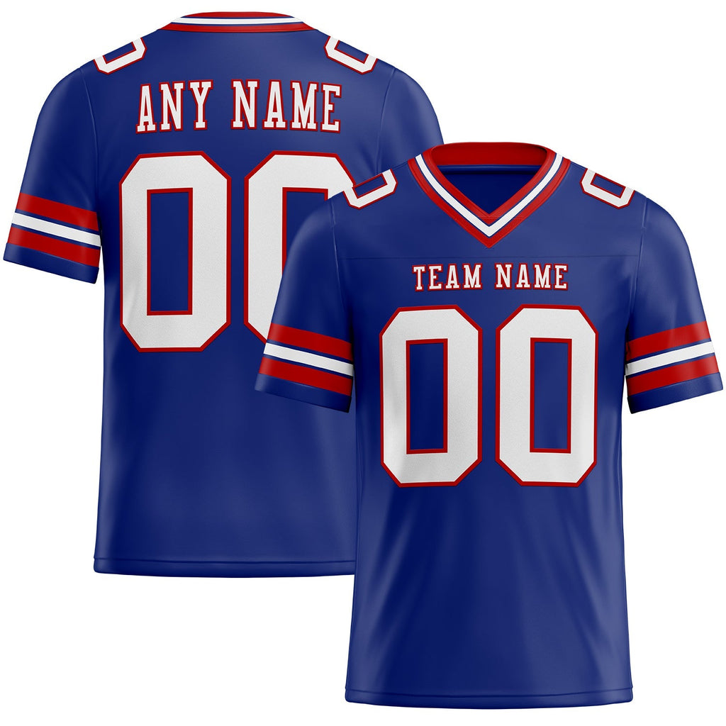 Custom Football Jersey - Royal White-Red
