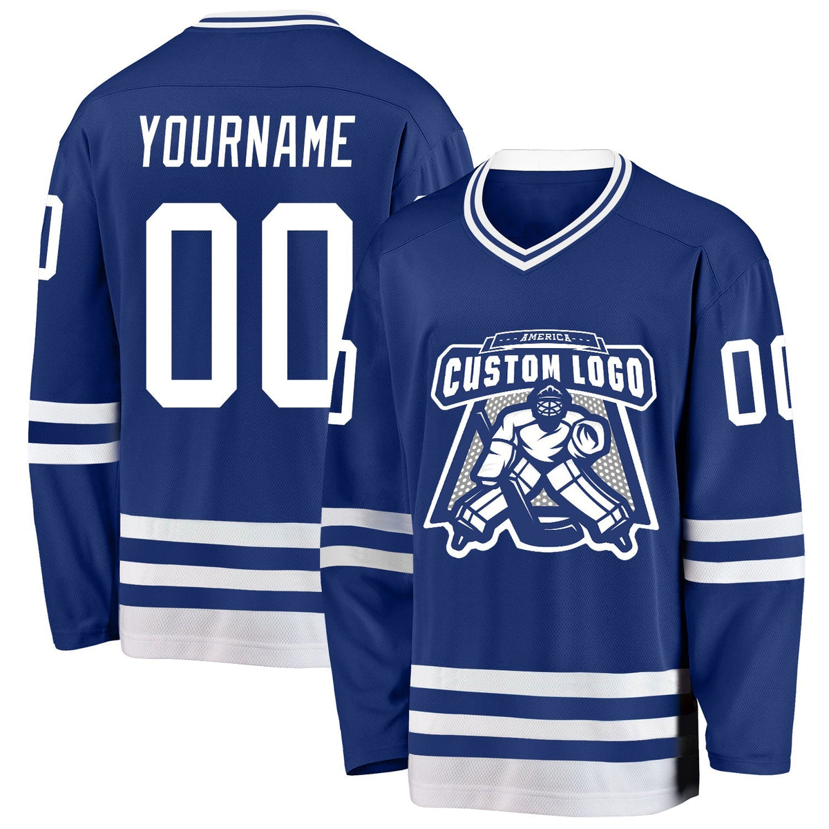 Custom Hockey Jersey - Royal White - Style Royal0793