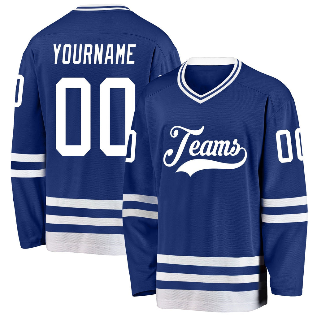 Custom Hockey Jersey - Royal White - Style Royal0793