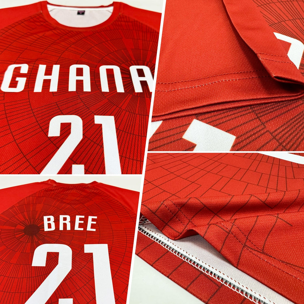 Custom Soccer Jersey - Red White Sublimation Uniform - Style Soccer0512