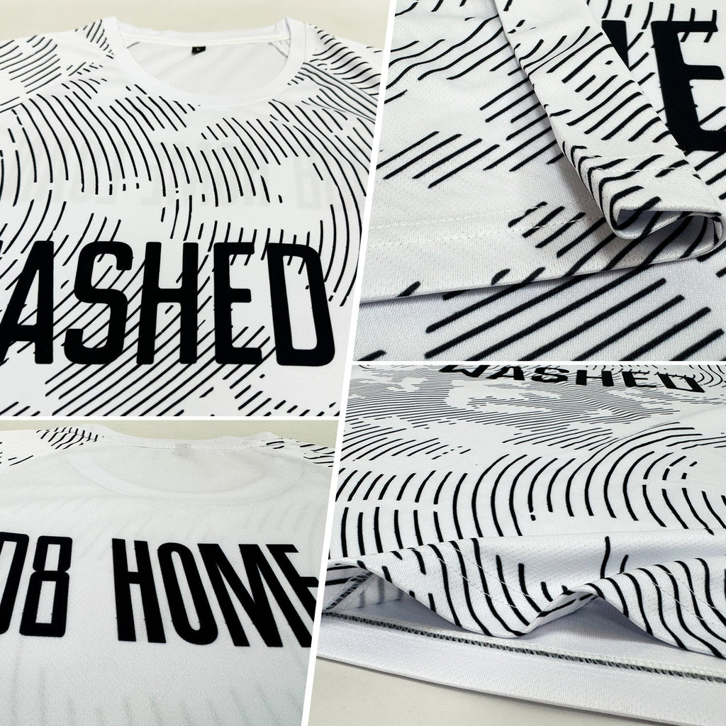 Custom Soccer Jersey - White Black Sublimation Uniform