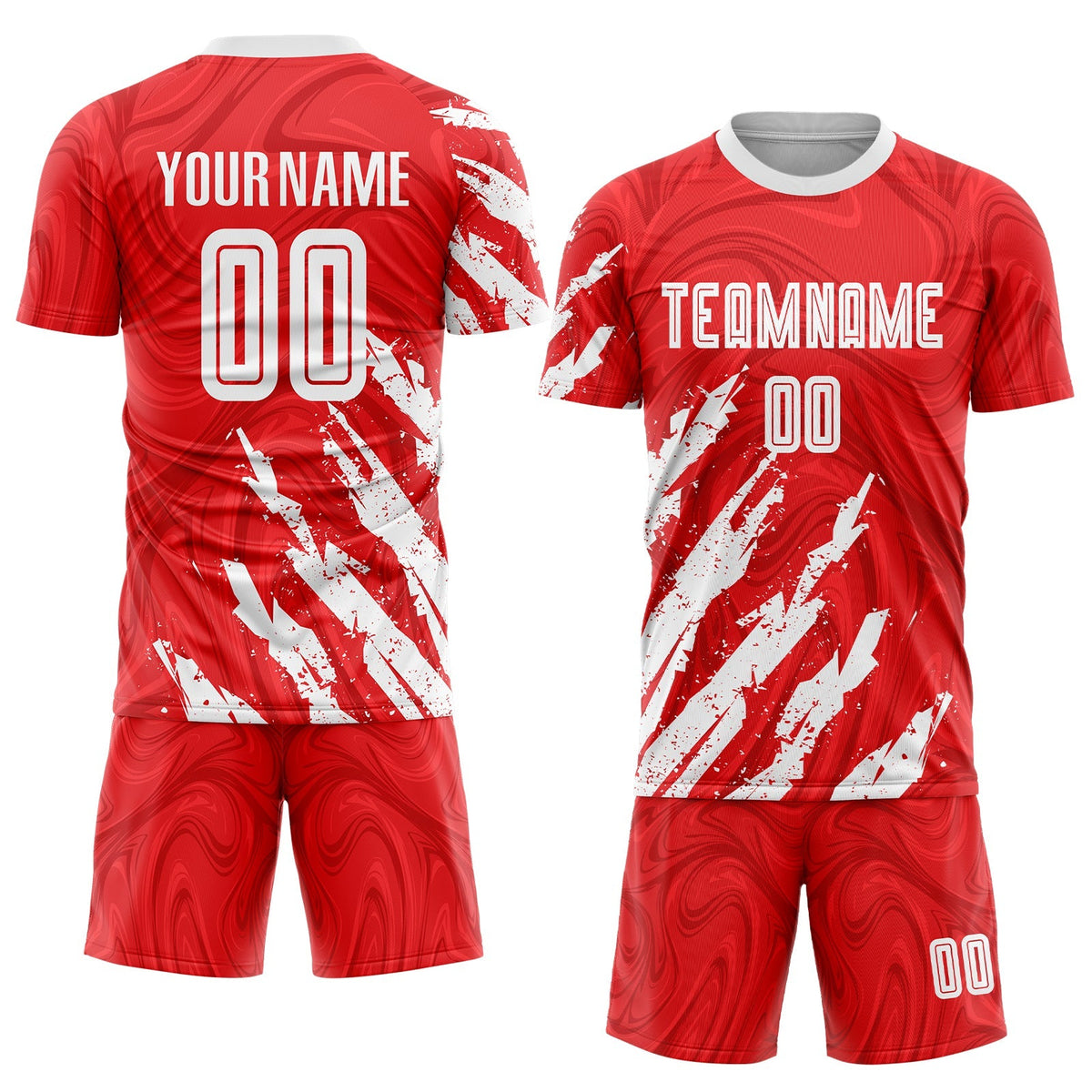 Custom Soccer Jersey - Red White Sublimation Uniform - Style Soccer0009