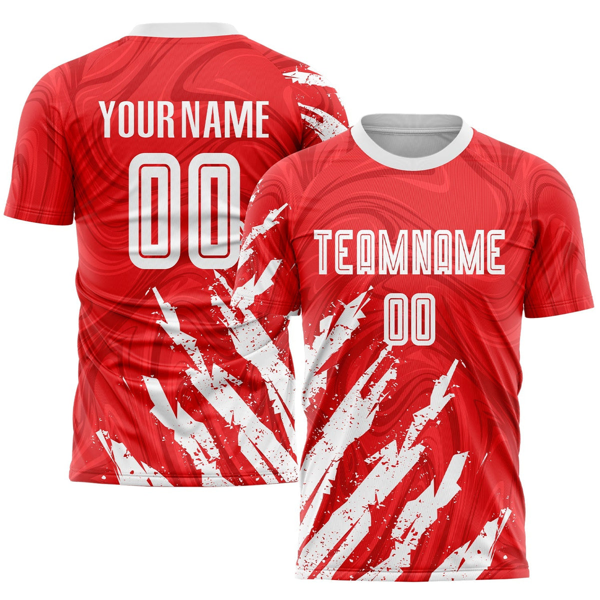 Custom Soccer Jersey - Red White Sublimation Uniform - Style Soccer0009