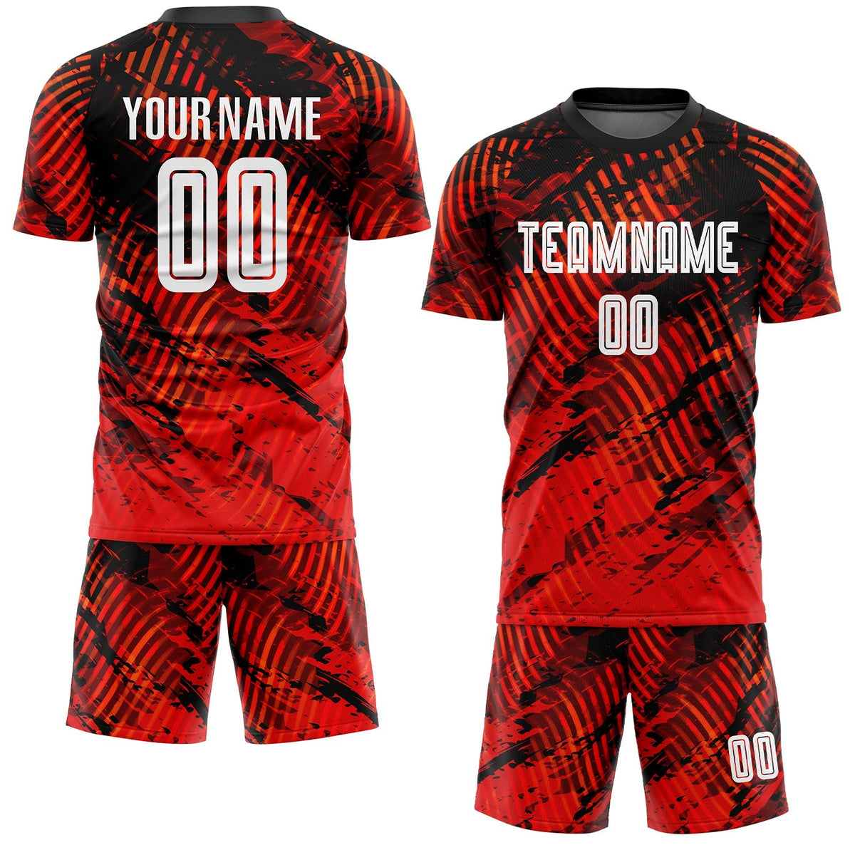 Custom Soccer Jersey - Red White-Black Sublimation Uniform - Style Soccer0011
