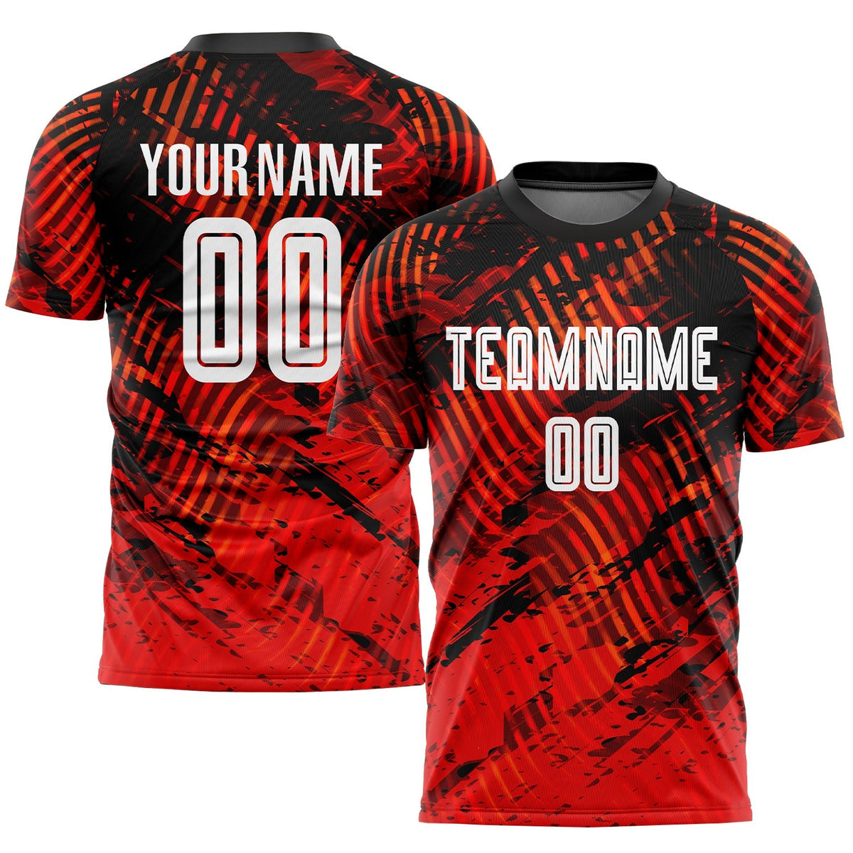 Custom Soccer Jersey - Red White-Black Sublimation Uniform - Style Soccer0011