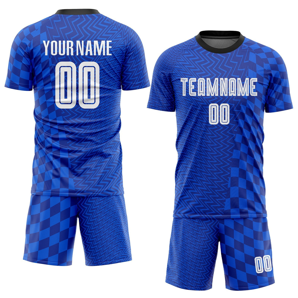 Custom Soccer Jersey - Royal White-Black Sublimation Uniform