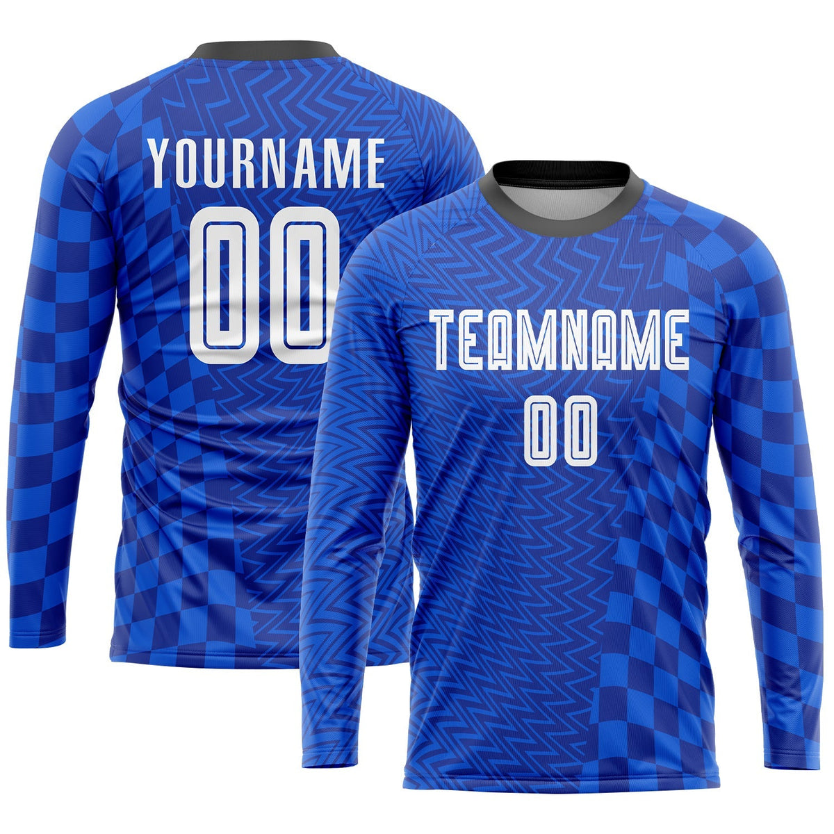 Custom Soccer Jersey - Royal White-Black Sublimation Uniform