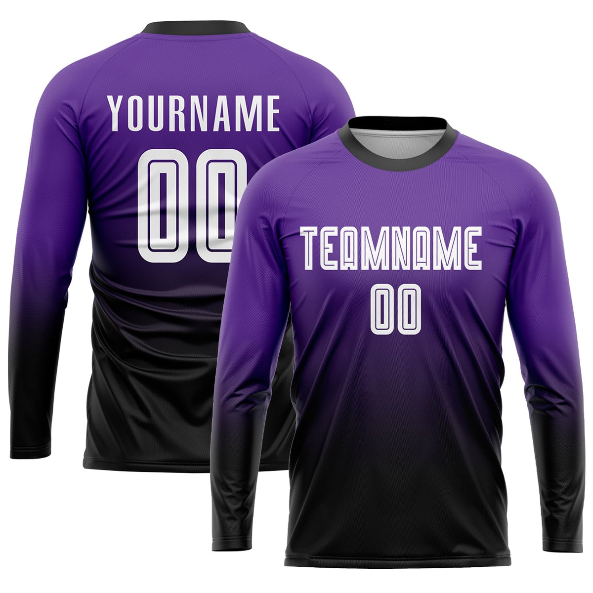 Custom Soccer Jersey - Purple White-Black Sublimation Fade Fashion Uniform