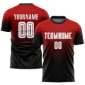 Custom Soccer Jersey - Red White-Black Sublimation Fade Fashion Uniform
