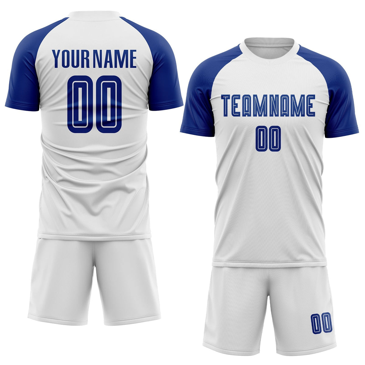 Custom Soccer Jersey - White Royal Sublimation Uniform - Style Soccer0050