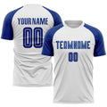 Custom Soccer Jersey - White Royal Sublimation Uniform - Style Soccer0050