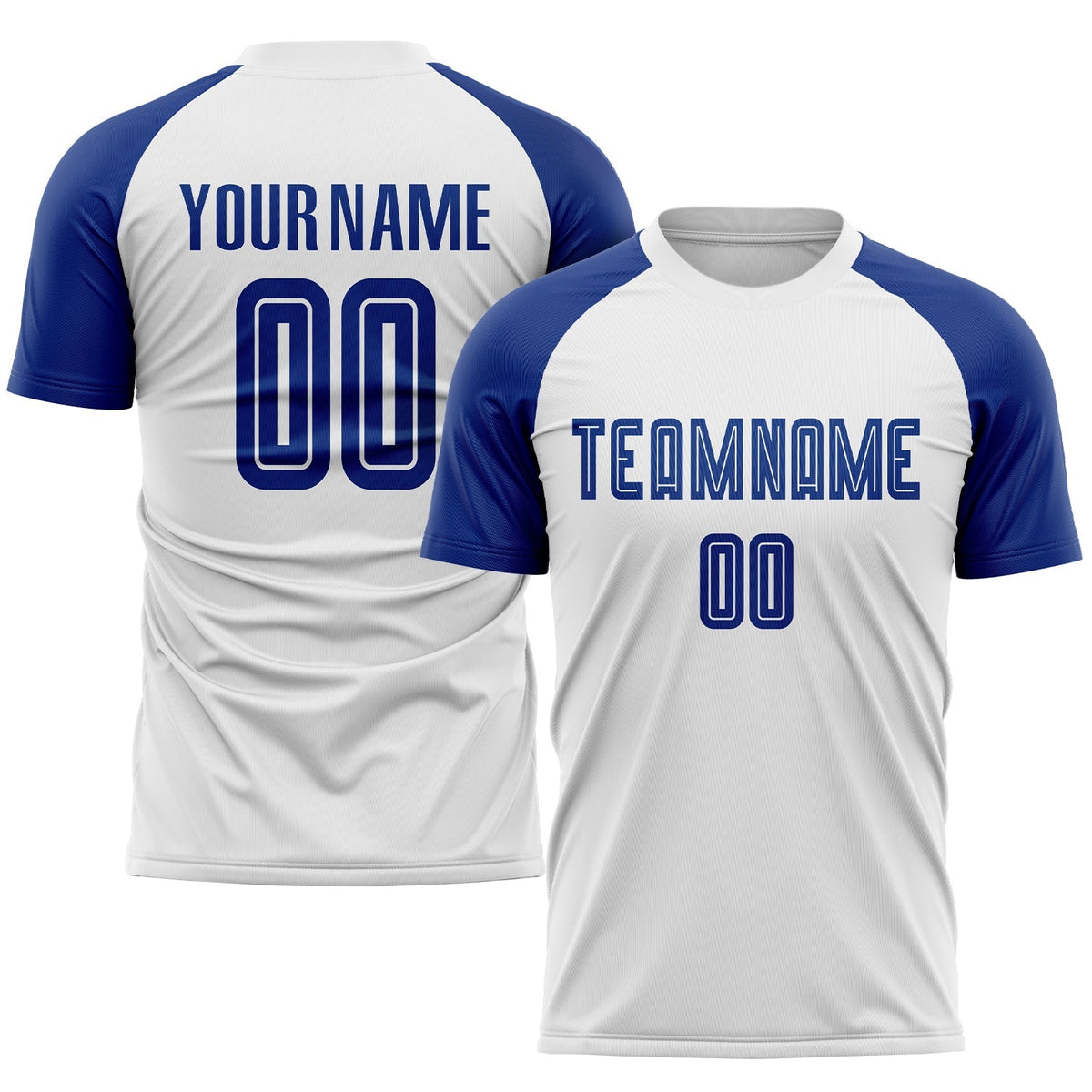 Custom Soccer Jersey - White Royal Sublimation Uniform - Style Soccer0050