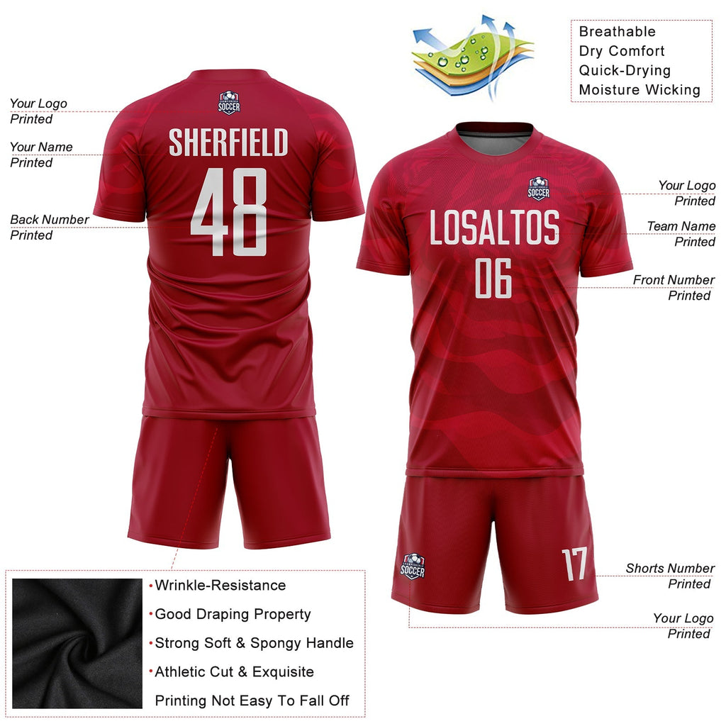 Custom Soccer Jersey - Red White Sublimation Uniform - Style Soccer0057