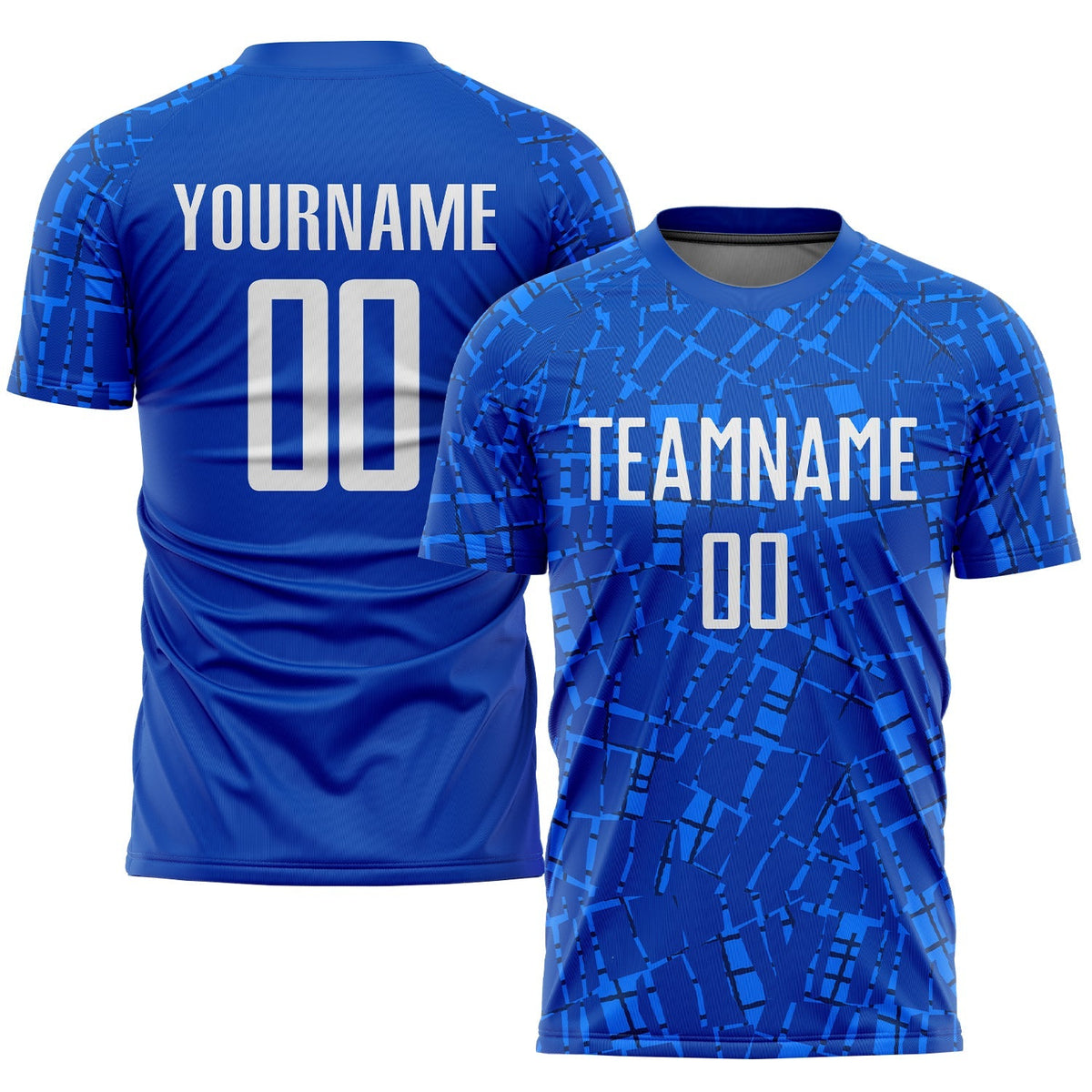 Custom Soccer Jersey - Royal White Sublimation Uniform - Style Soccer0058