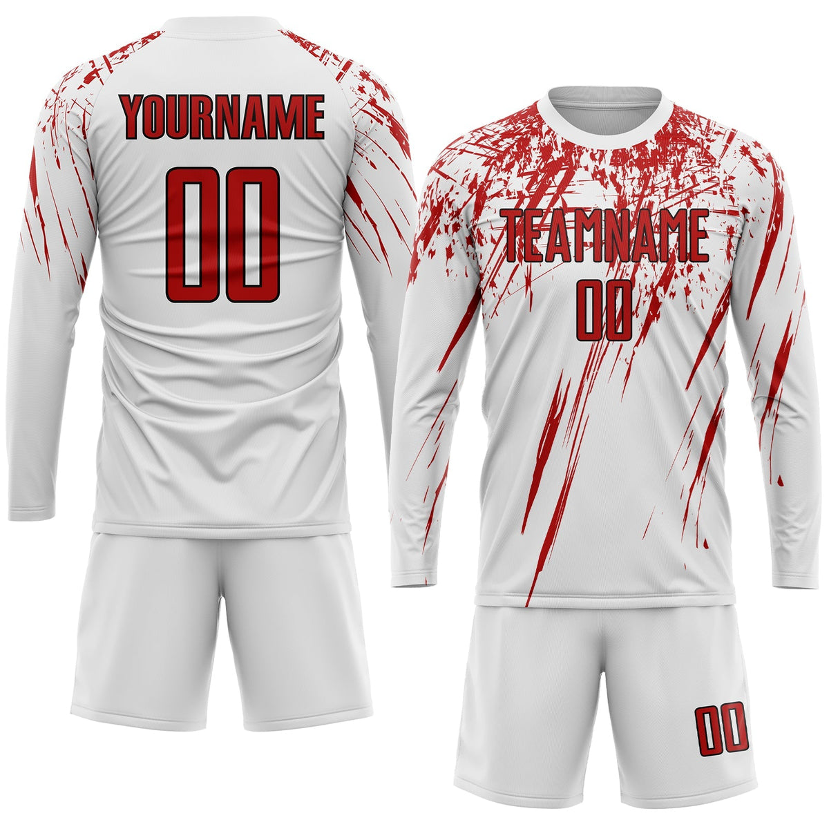 Custom Soccer Jersey - White Red-Black Sublimation Uniform