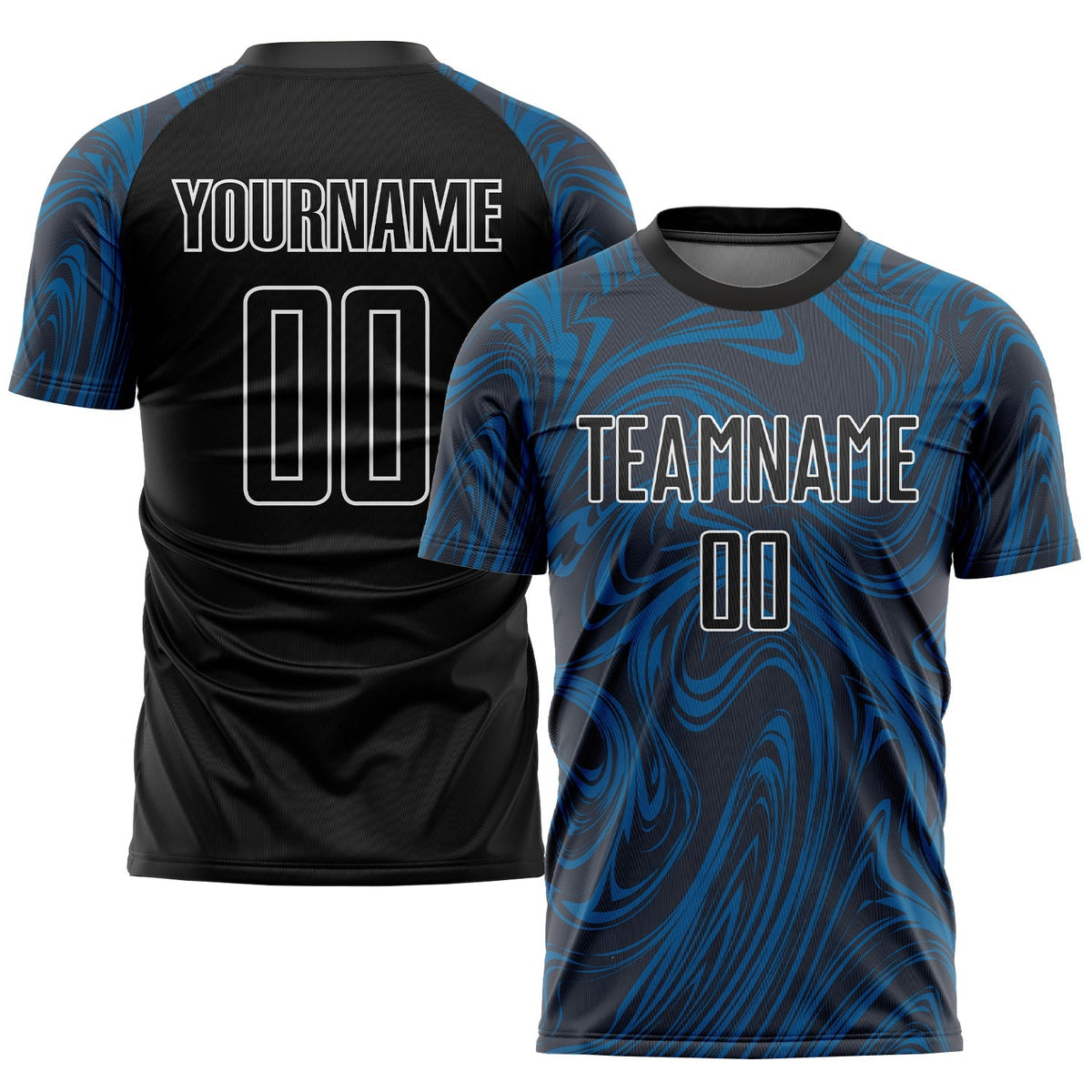 Custom Soccer Jersey - Royal Black-White Sublimation Uniform