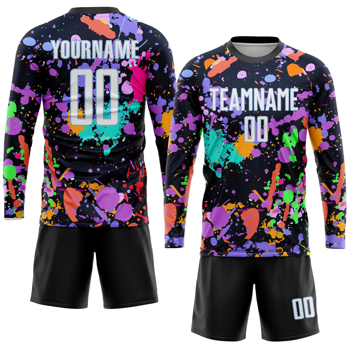 Custom Soccer Jersey - Graffiti Pattern White-Light Blue Sublimation Uniform - Style Soccer0079