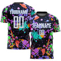 Custom Soccer Jersey - Graffiti Pattern White-Light Blue Sublimation Uniform - Style Soccer0079