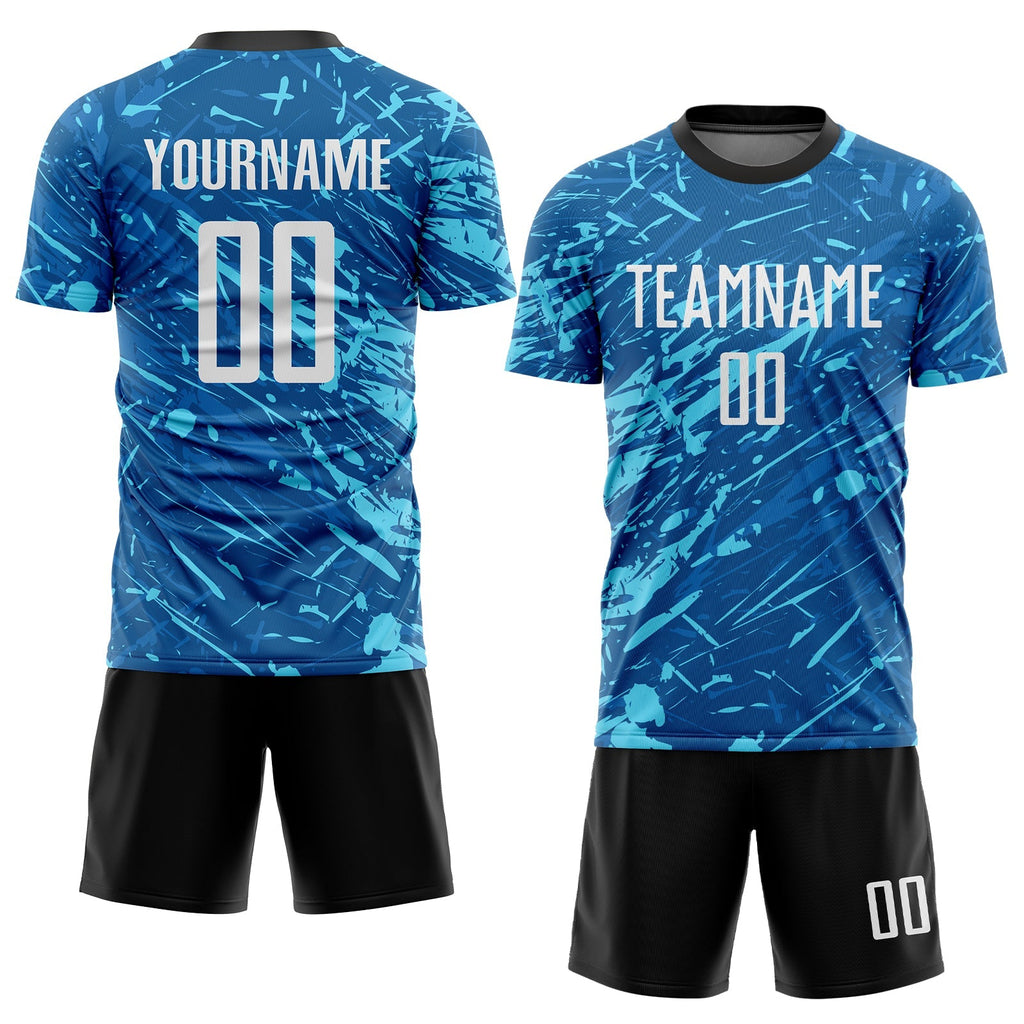 Custom Soccer Jersey - Royal White-Light Blue Sublimation Uniform