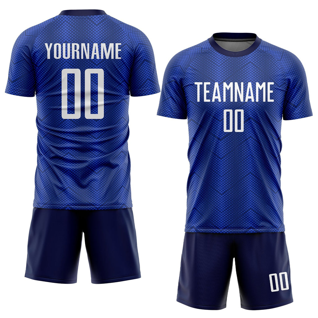 Custom Soccer Jersey - Royal White-Navy Sublimation Uniform - Style Soccer0084