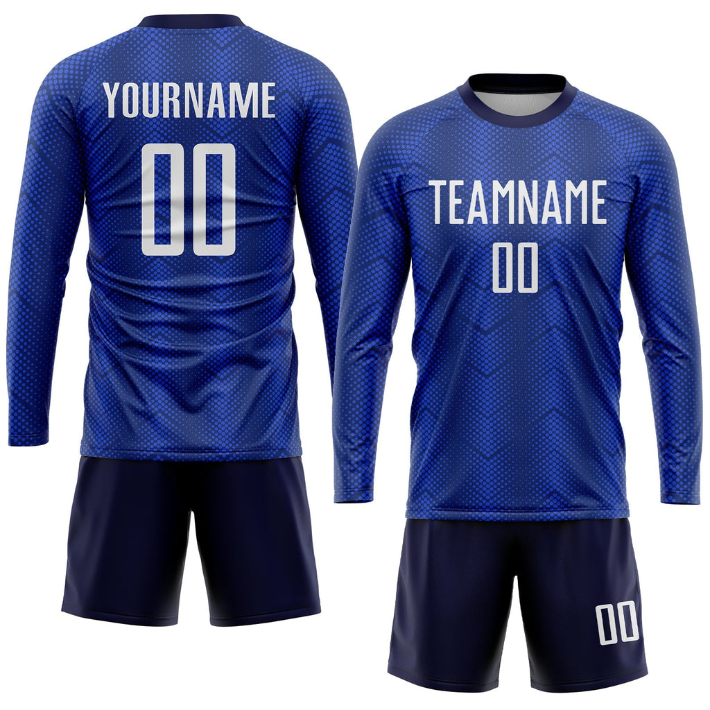 Custom Soccer Jersey - Royal White-Navy Sublimation Uniform - Style Soccer0084