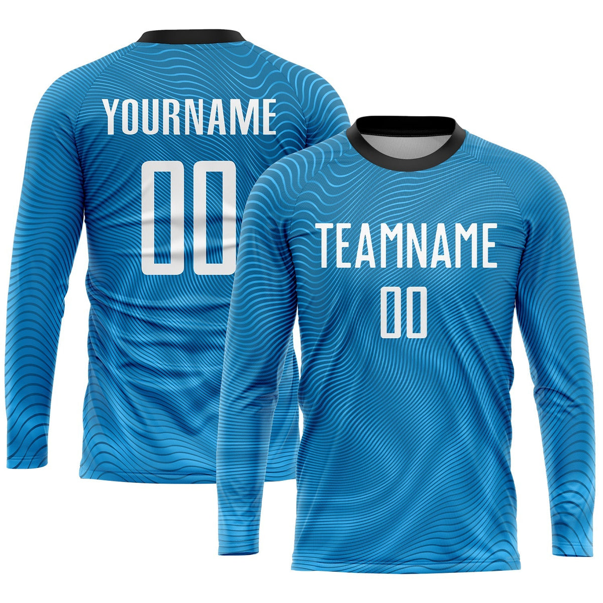 Custom Soccer Jersey - Light Blue White-Black Sublimation Uniform - Style Soccer0085