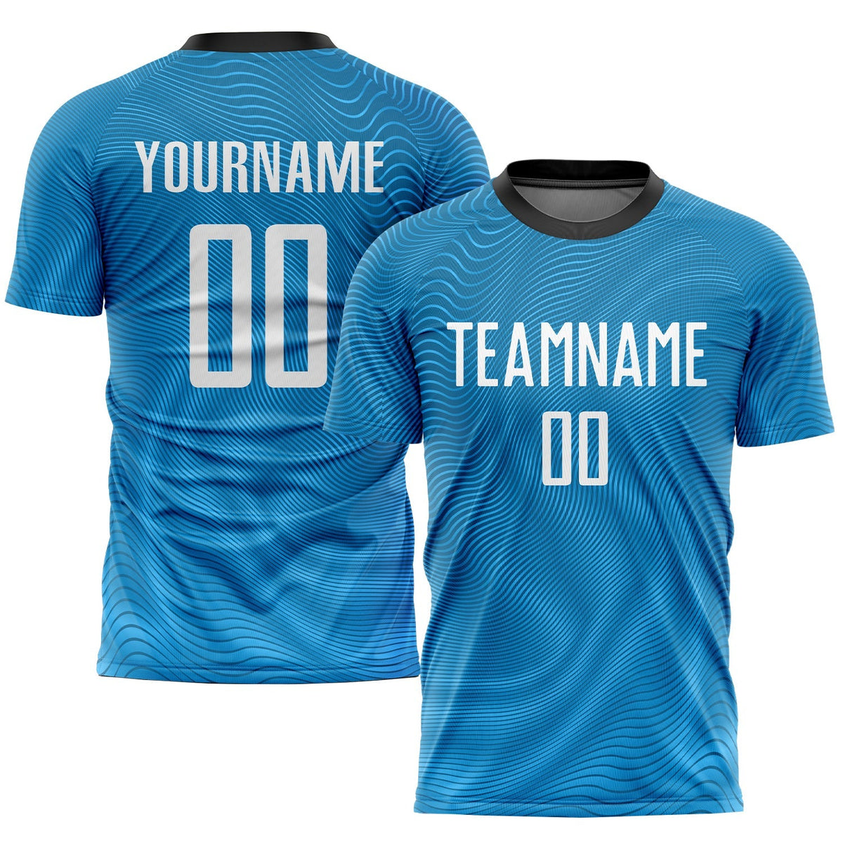 Custom Soccer Jersey - Light Blue White-Black Sublimation Uniform - Style Soccer0085