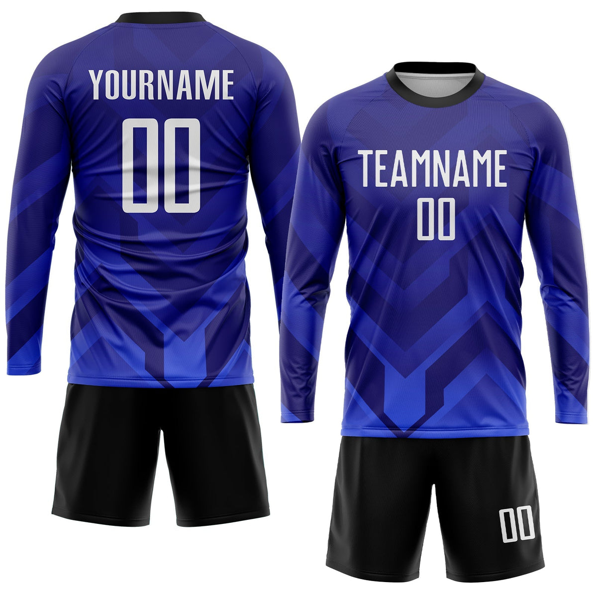 Custom Soccer Jersey - Dark Purple White Royal-Navy Sublimation Uniform
